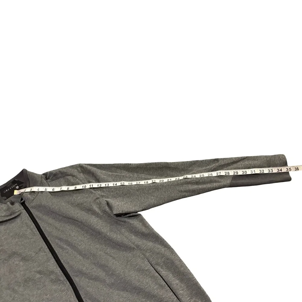 Greyson Mens Full Zip Golf Jacket XL Heather Grey Old Overton Logo Performance